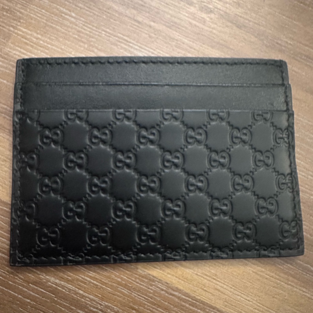 Gucci Microguccissima Black Leather Card Case